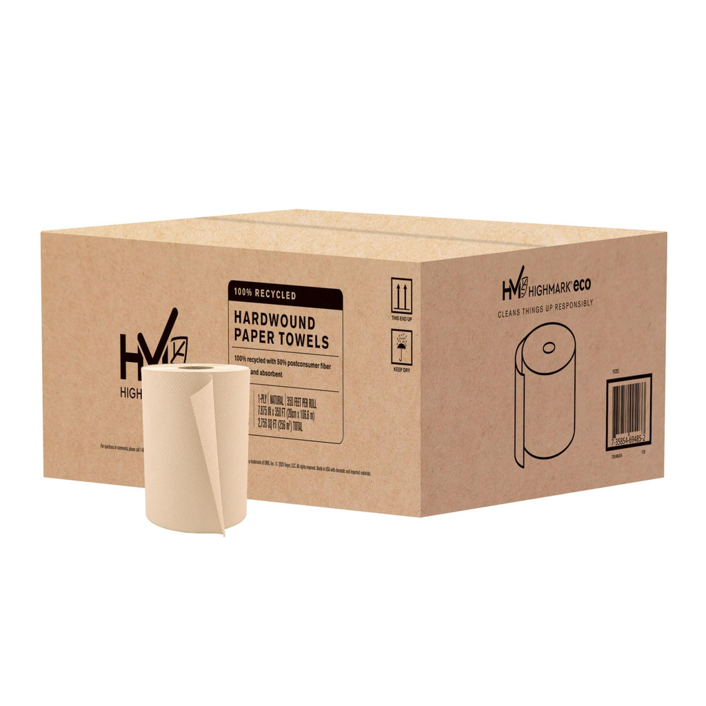 Hardwound Paper Towels, 100% Recycled, Natural, 12 Rolls D987