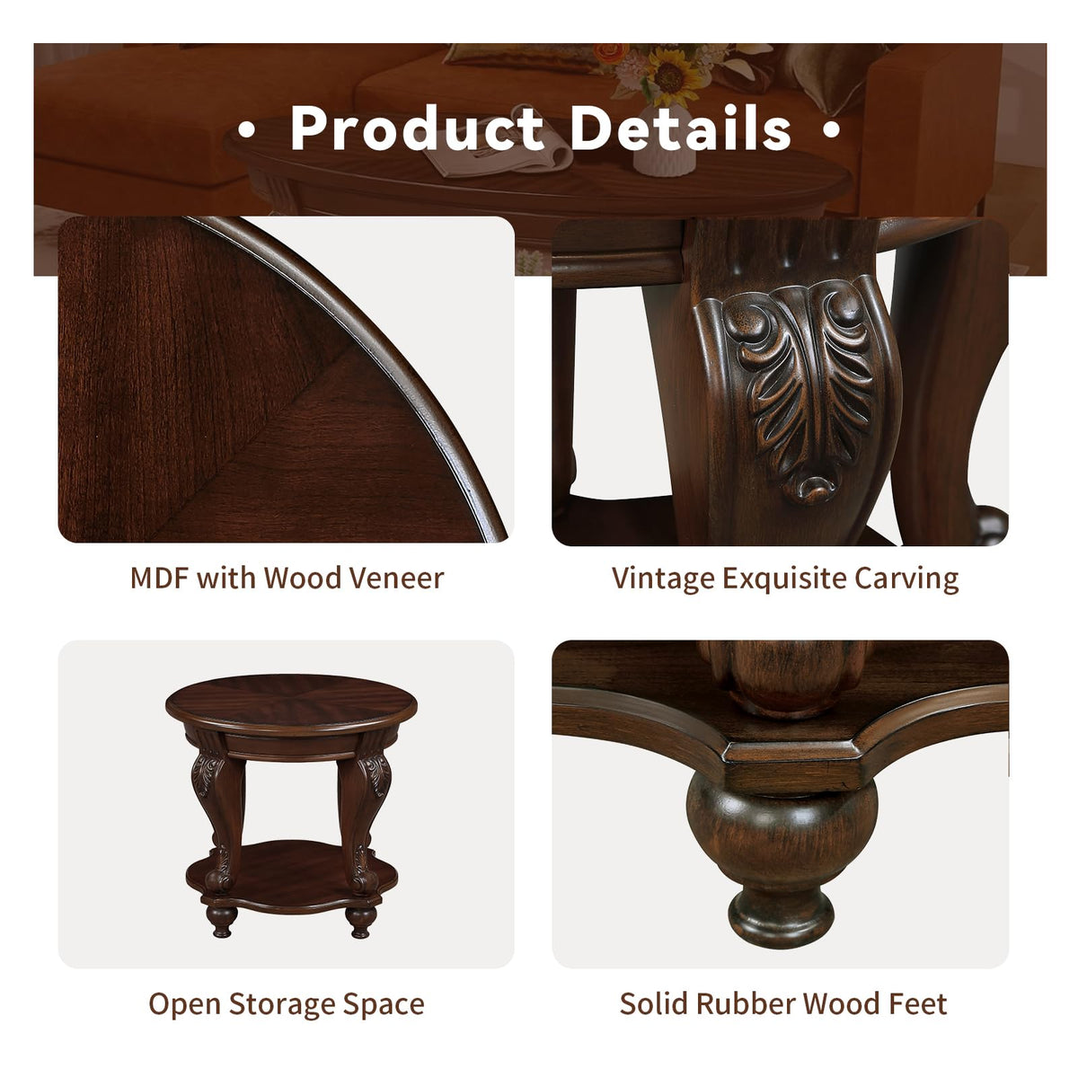 2 Tier Round Wood End Table C59950