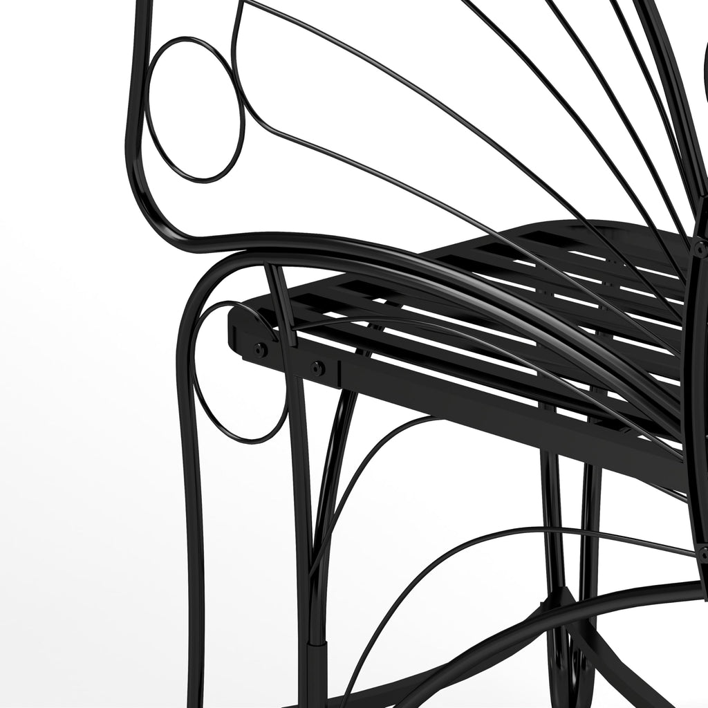 Cast Iron Garden Bench for 2 Persons Black F93587