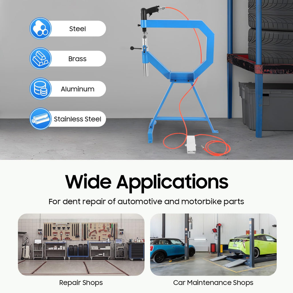 Air Powered Pneumatic Planishing Hammer with Foot Pedal and 3 Anvils O88863