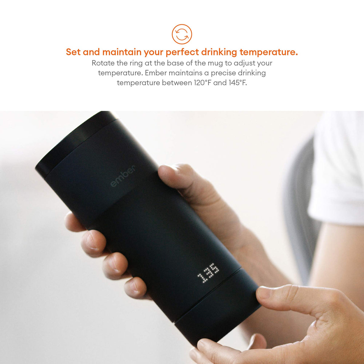 Black 12 Ounce Temperature Control Travel Mug F1881