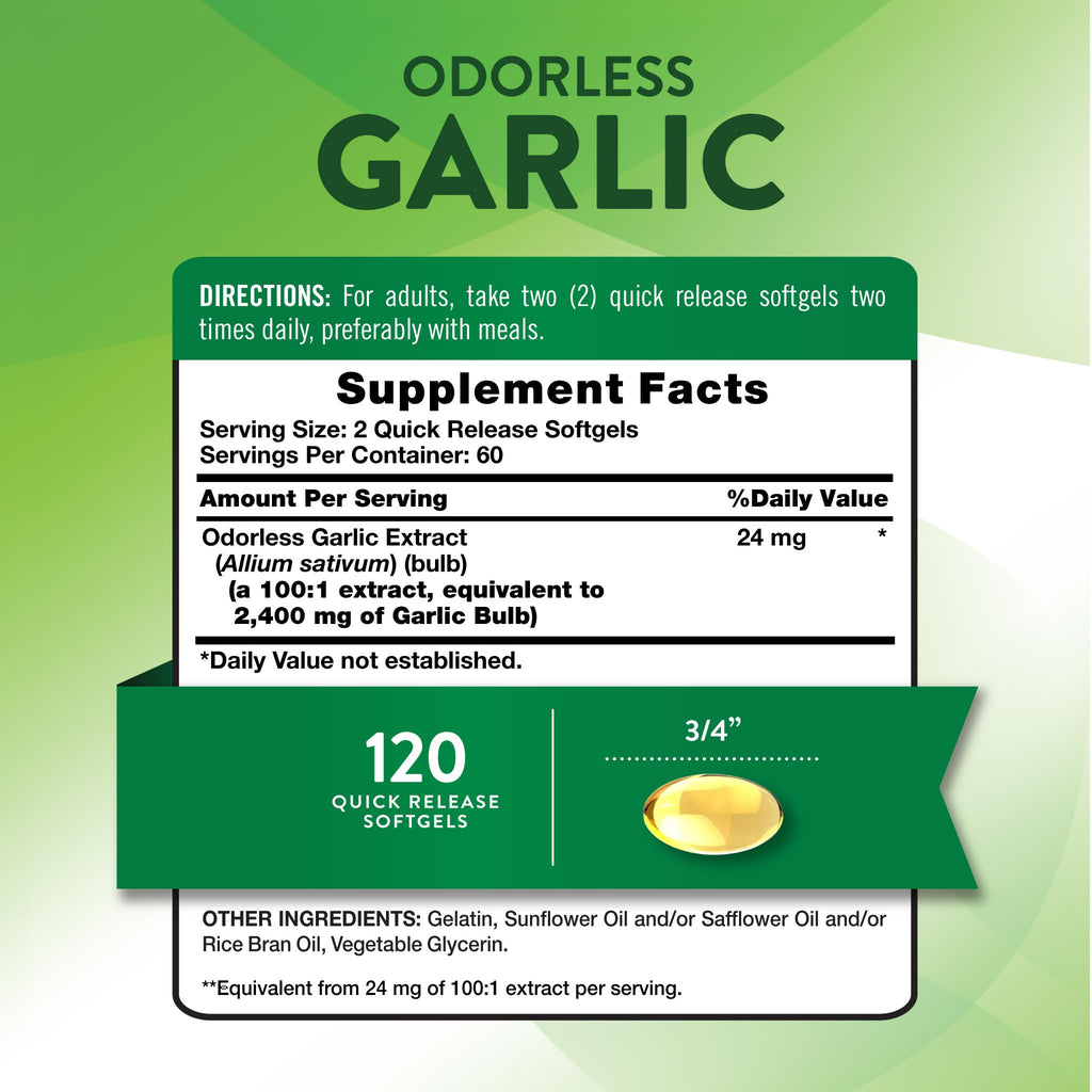 Odorless Garlic 120 Softgels P11778