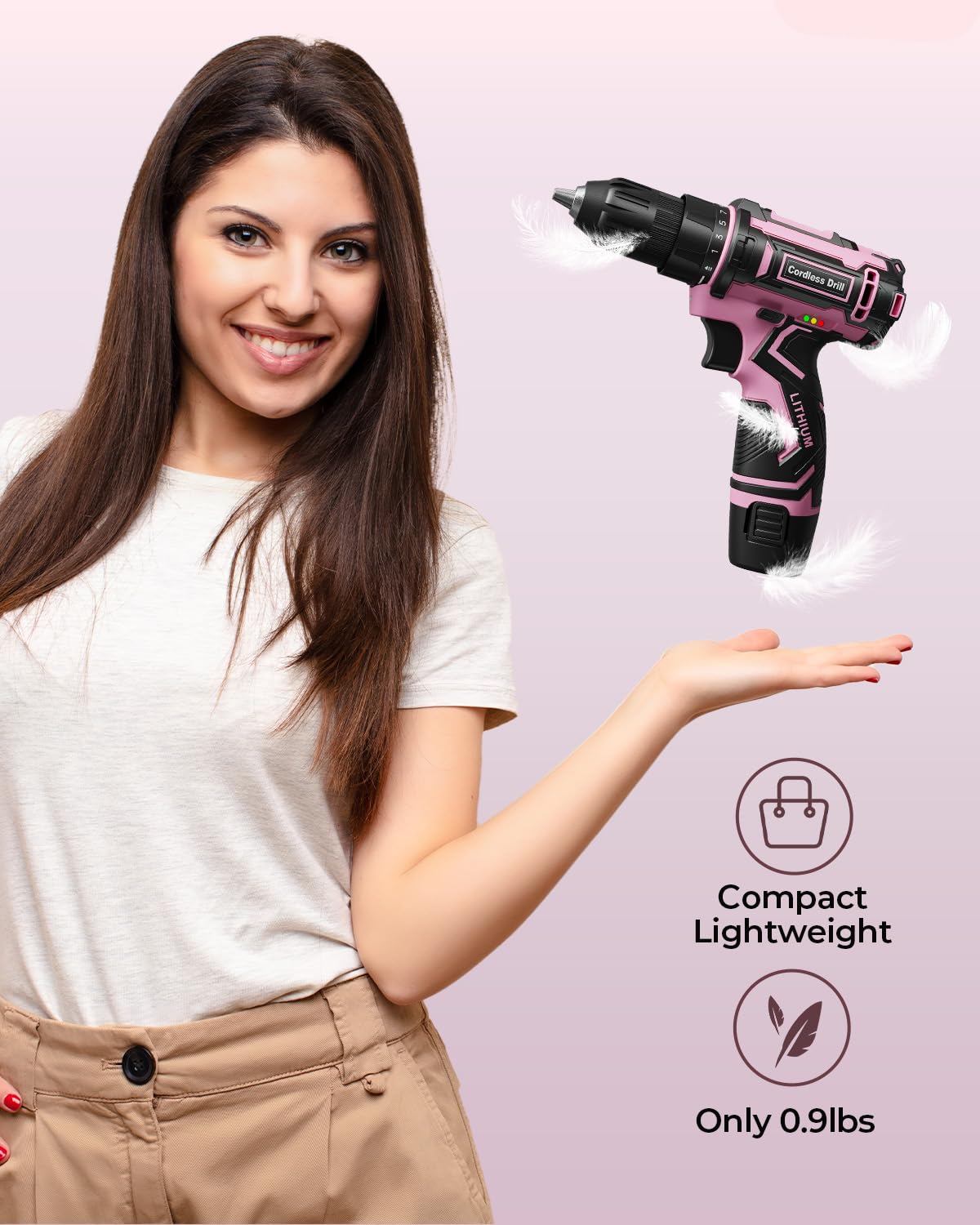 Pink Cordless Drill Set with Battery & Charger G562646