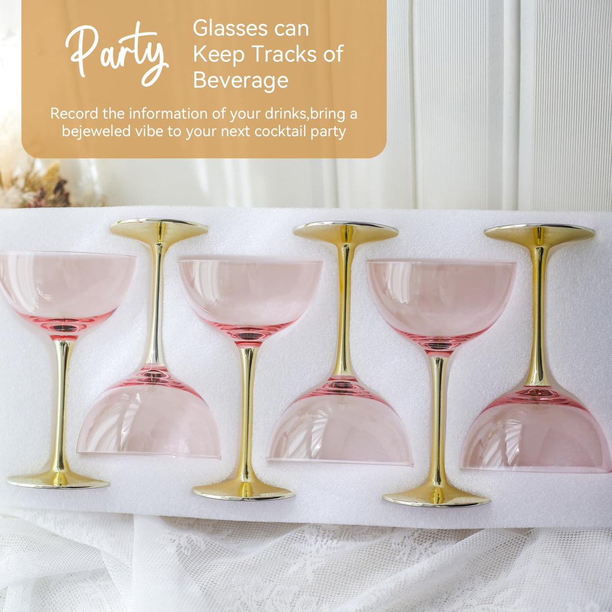 Pink Martini Glasses Set of 6 F2641