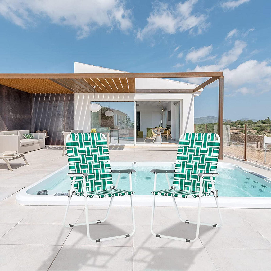 Folding Webbing Chair Set, 2 Pack B7897