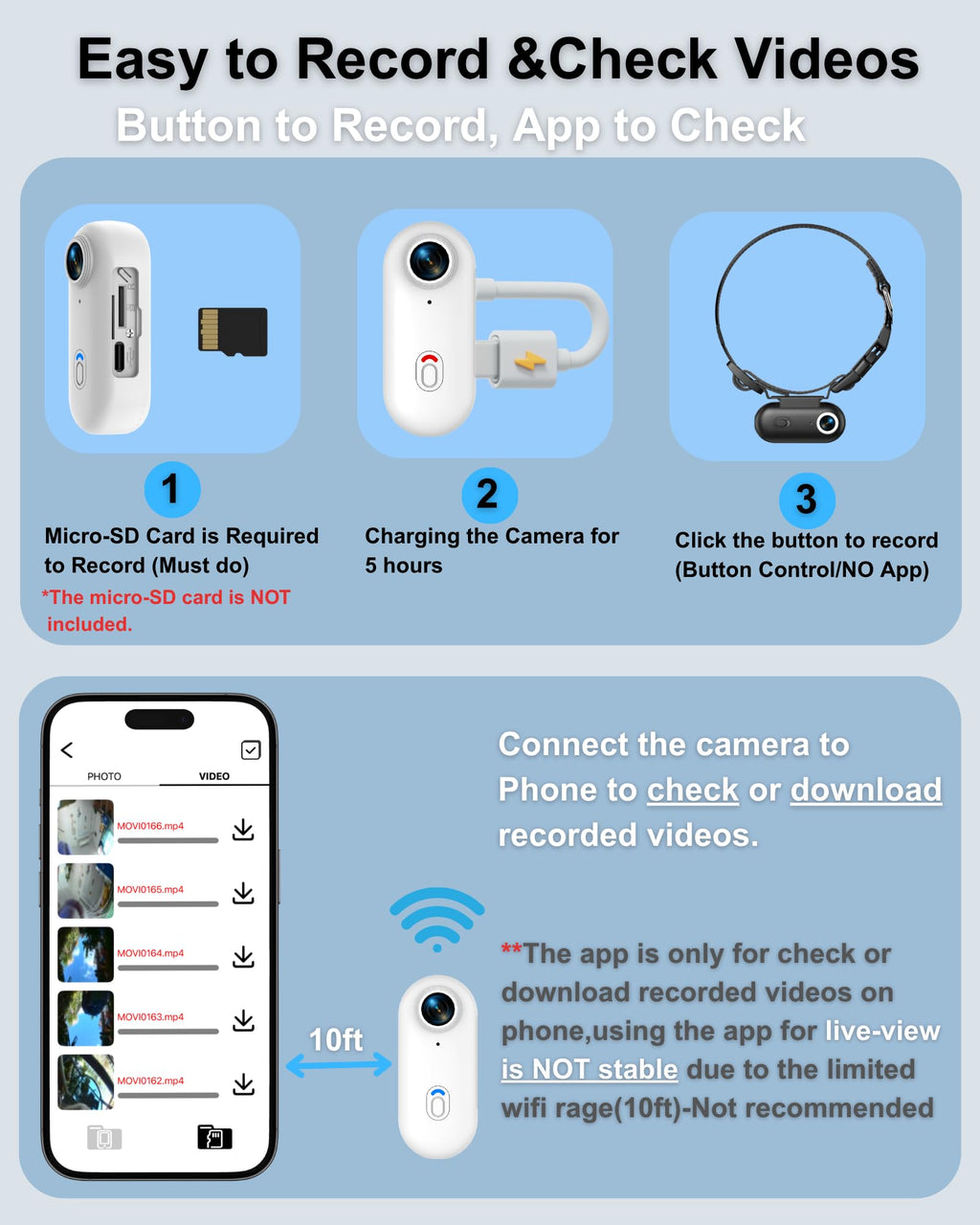 Cat Camera Collar with APP V31337