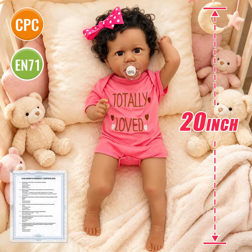 20 Inch Weighted Black Reborn Baby Doll U116