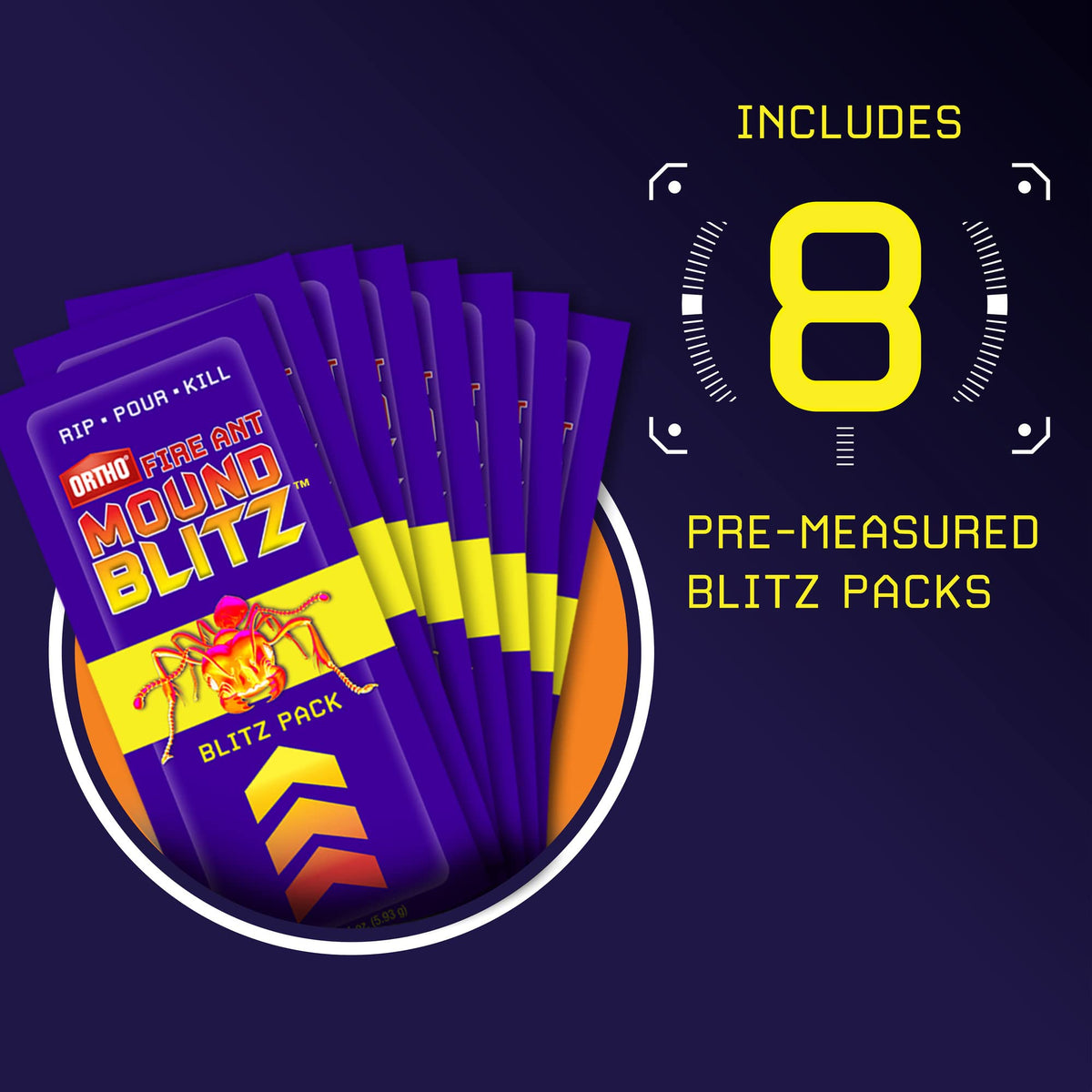 Fire Ant Mound Blitz, 8 Pre-Measured Packs D7653