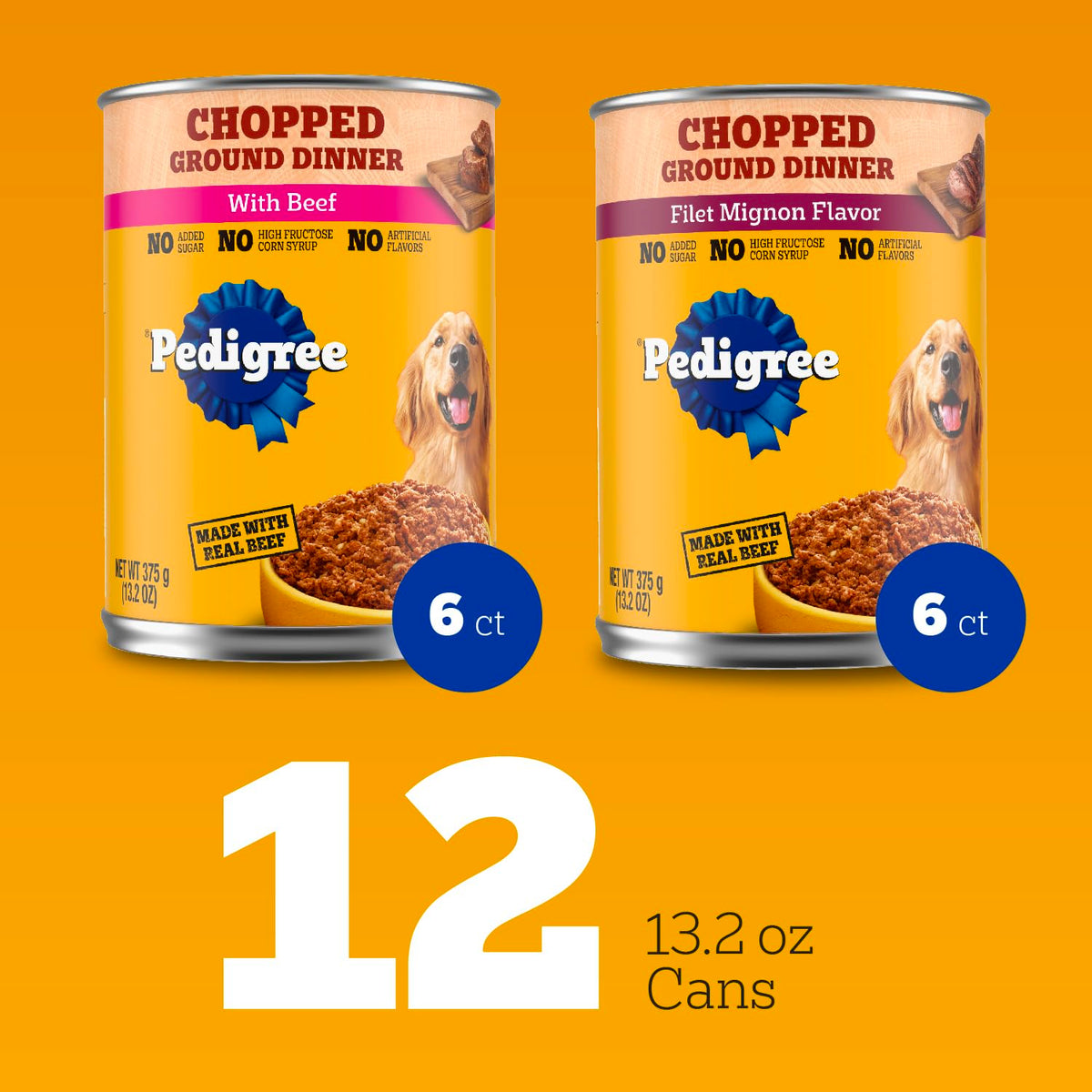 Beef Ground Dinner Wet Dog Food 13.2 oz 12 Count M15881