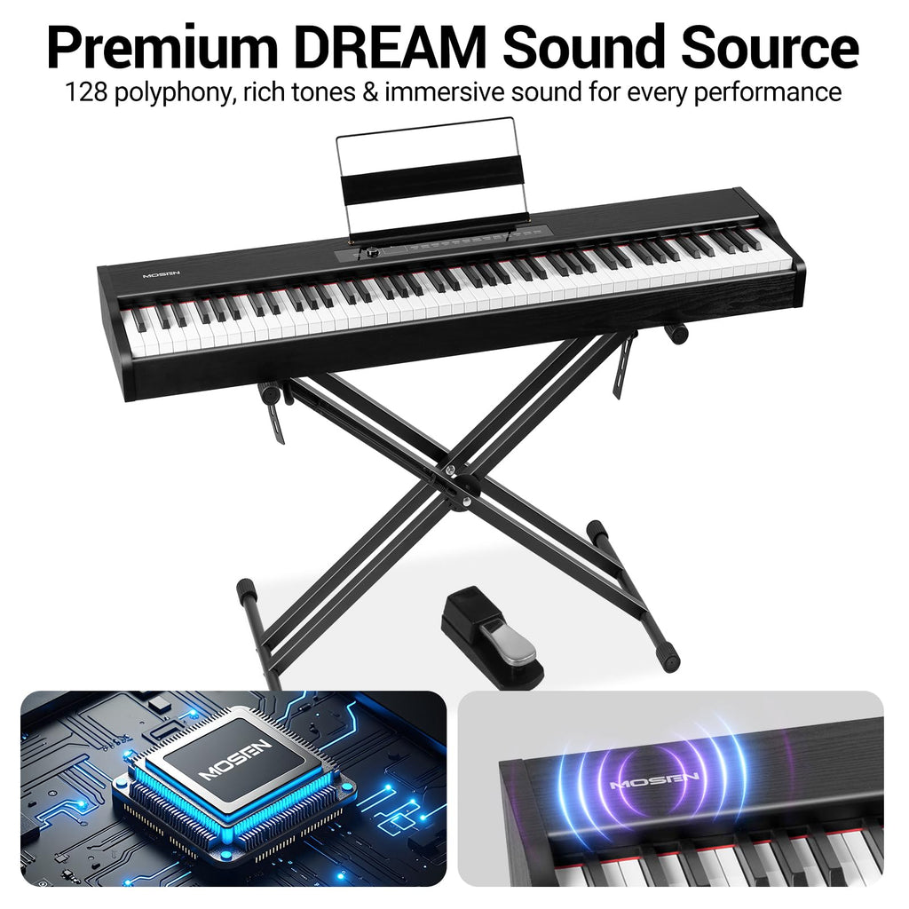 88-Key Weighted Digital Piano with X Stand and Sustain Pedal U40193