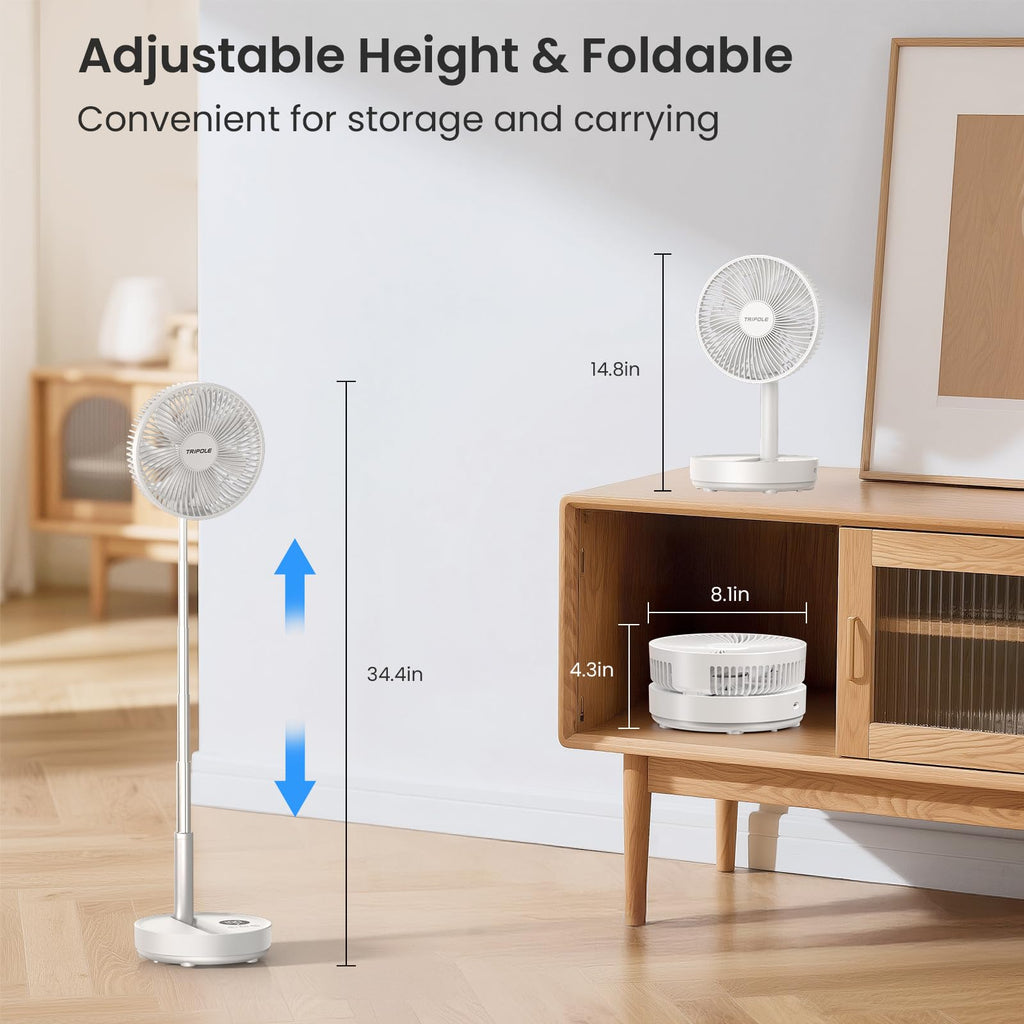 Portable Rechargeable Oscillating Standing Fan M24073