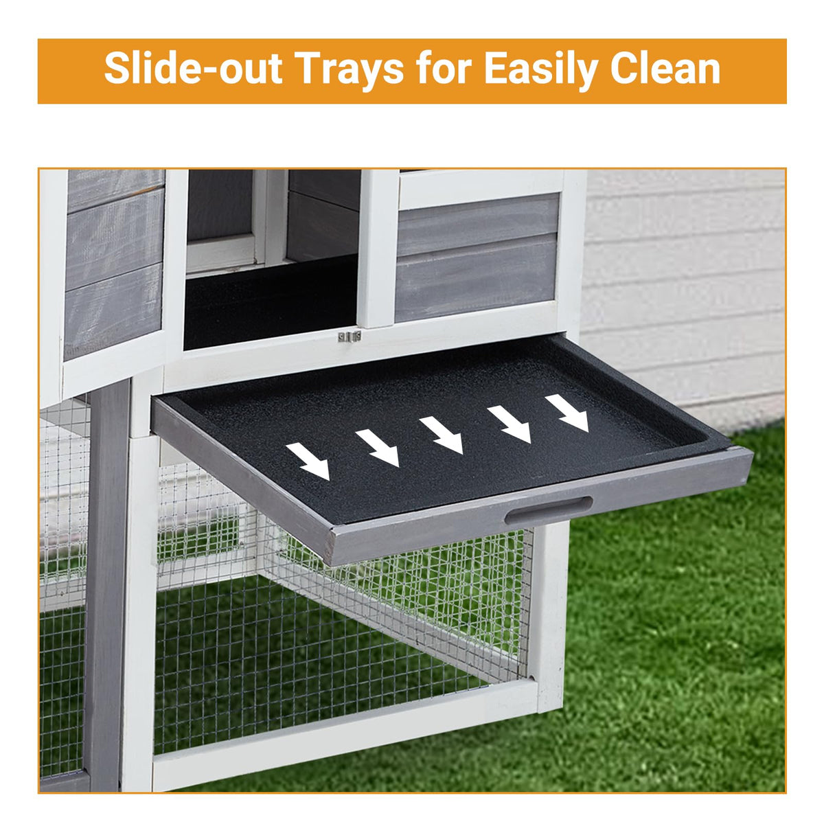 48" 2-Story Wooden Rabbit Hutch with Ramp N24672