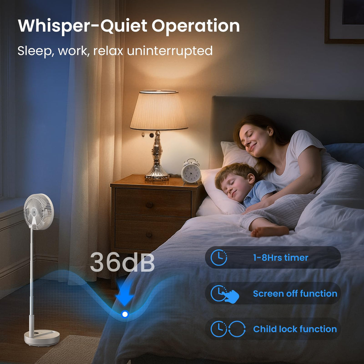 Portable Rechargeable Oscillating Standing Fan M24073