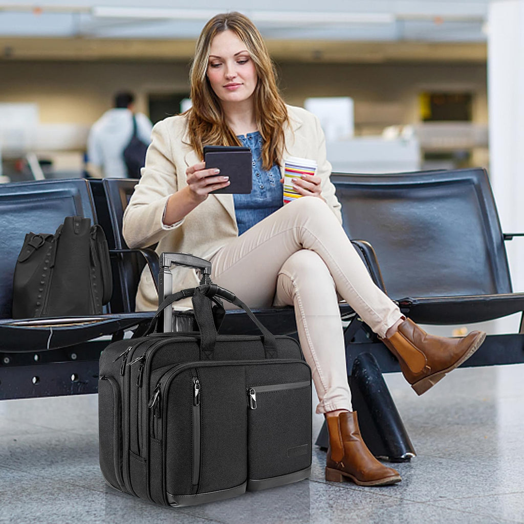 17.3 Inch Waterproof Black Rolling Laptop Bag O592