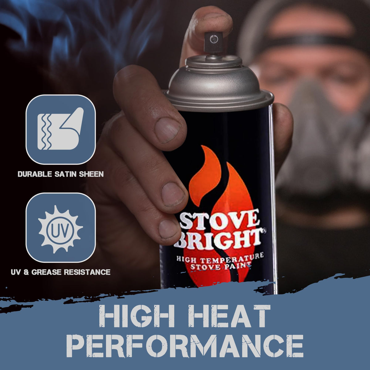 High Temp Metallic Blue Satin Spray Paint 12 Oz Can A70896