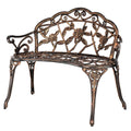 38.5" Metal Rose Bench for 2 Person Seat V59768
