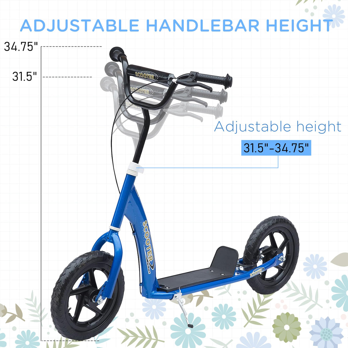 Kick Scooter for Kids 5-12 Years Old 12" EVA Tyres A714012