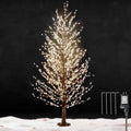 6FT Brown Lighted Birch Tree 1300LEDs Warm White Lights G98832