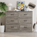 Ash Grey 6 Drawer Wood Dresser T568