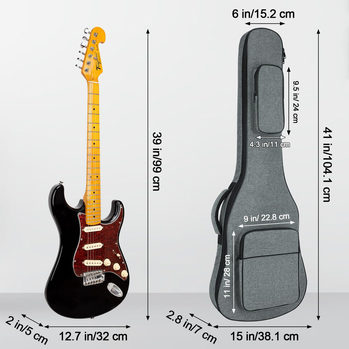 Padded Electric Guitar Gig Bag with Neck Strap U68761