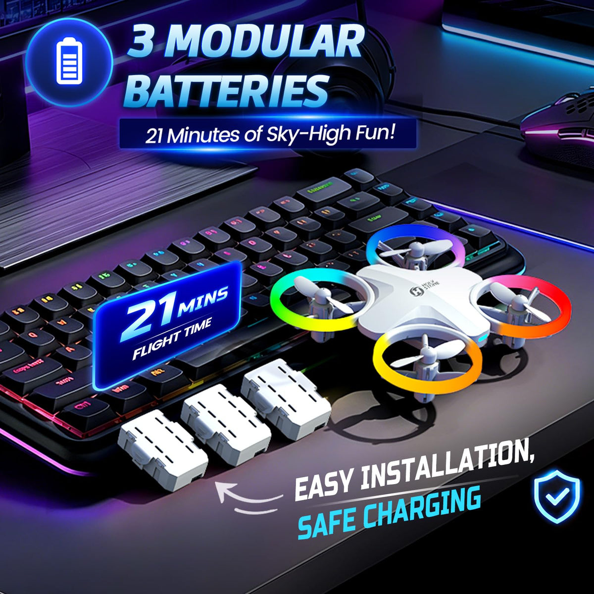 Drone with 3 Batteries T730