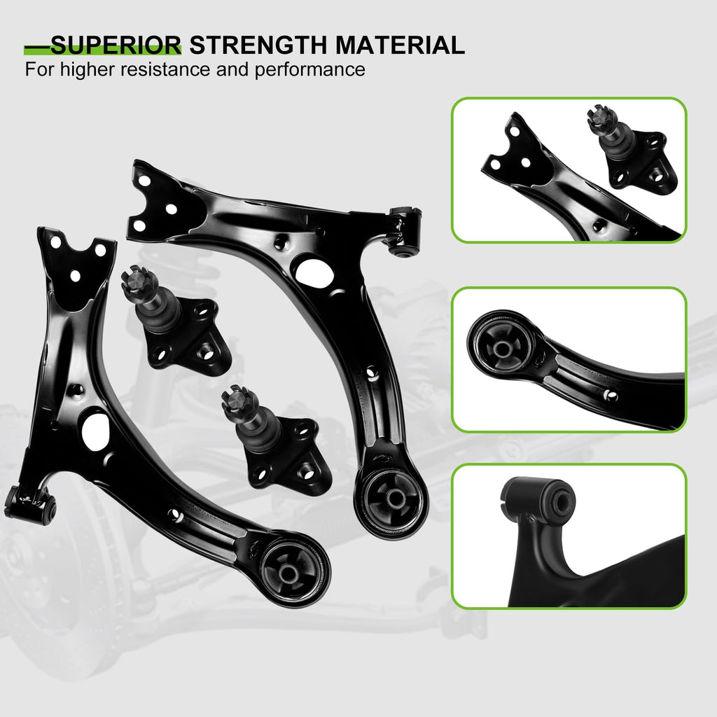 12pcs Front Suspension Kit Lower Control Arm Ball Joint Tie Rod End Sway Bar End Link F27415