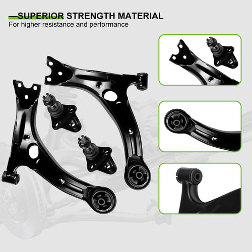12pcs Front Suspension Kit Lower Control Arm Ball Joint Tie Rod End Sway Bar End Link F27415