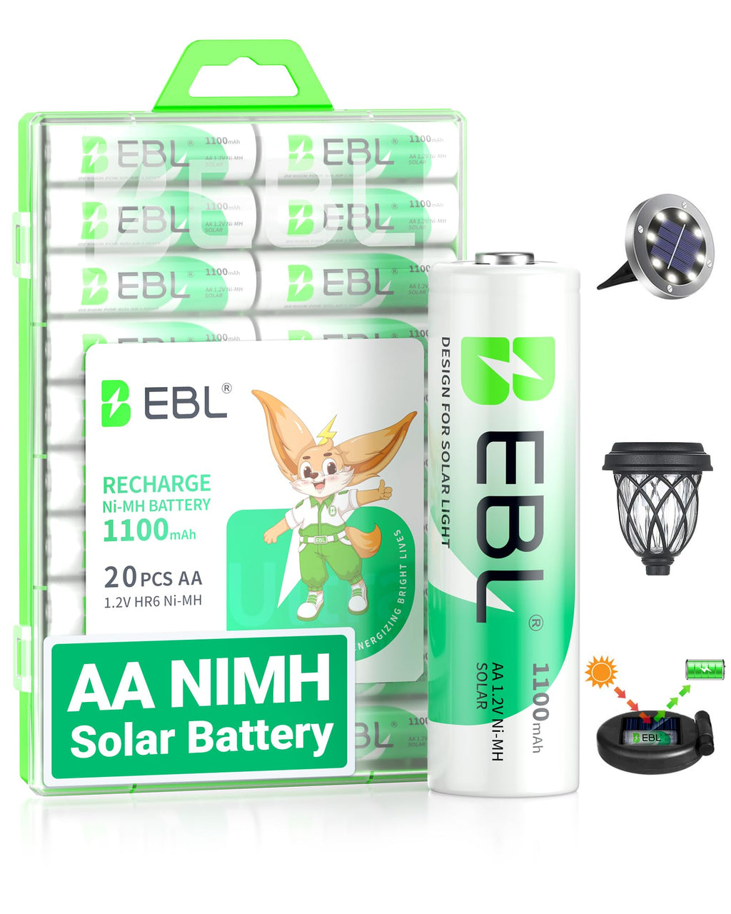 Solar AA Batteries 20 Pack Q5960