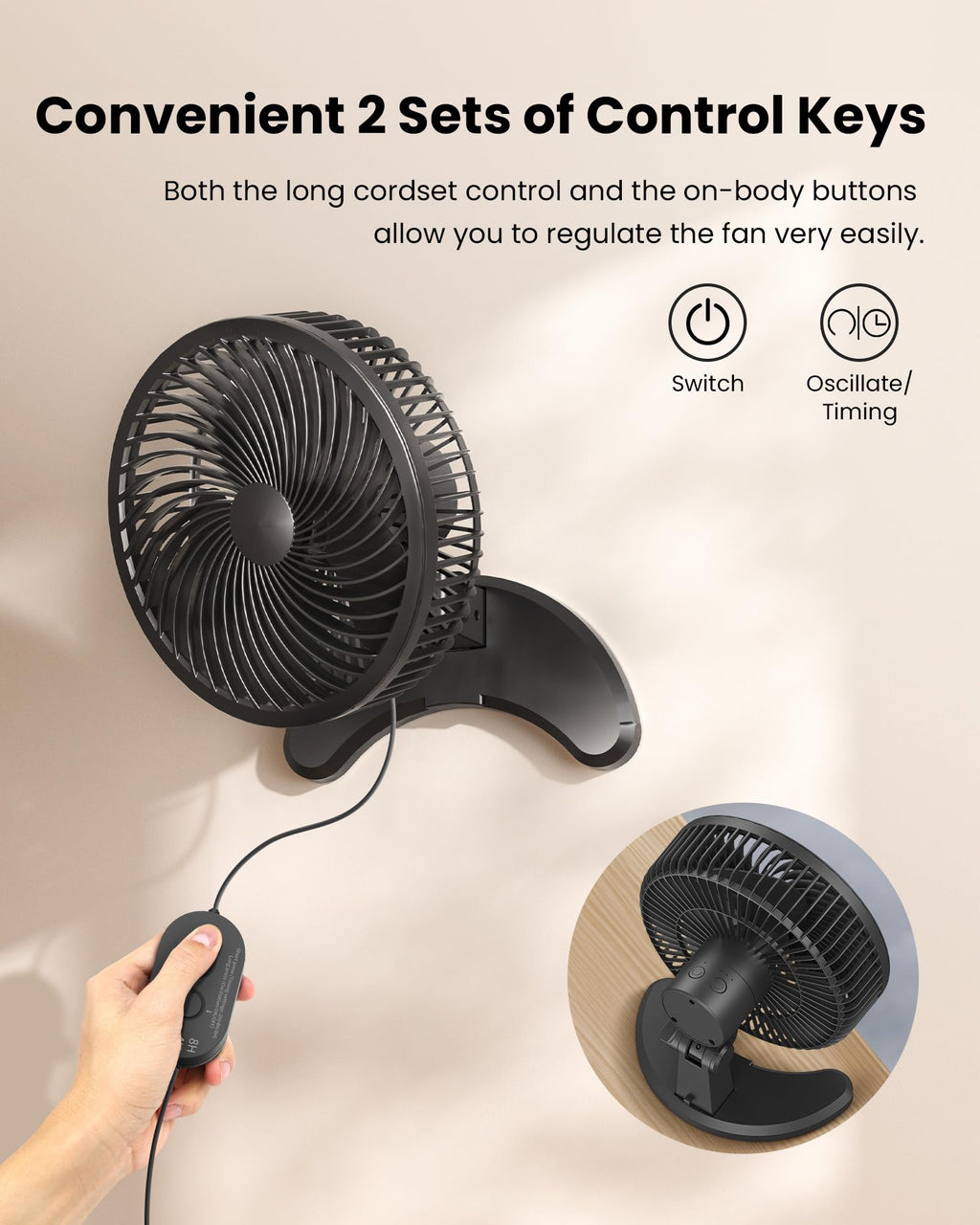 8'' Wall Mount Fan with Timer I432878