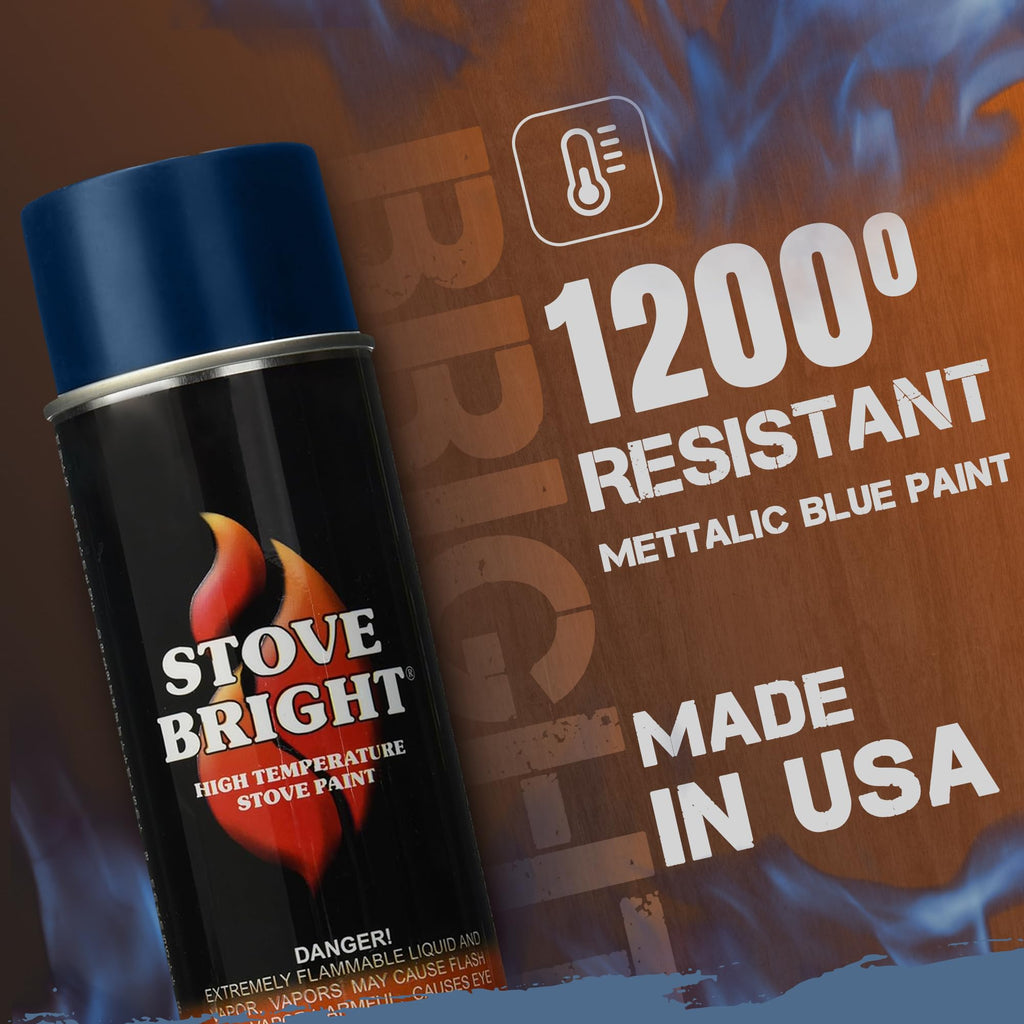 High Temp Metallic Blue Satin Spray Paint 12 Oz Can A70896