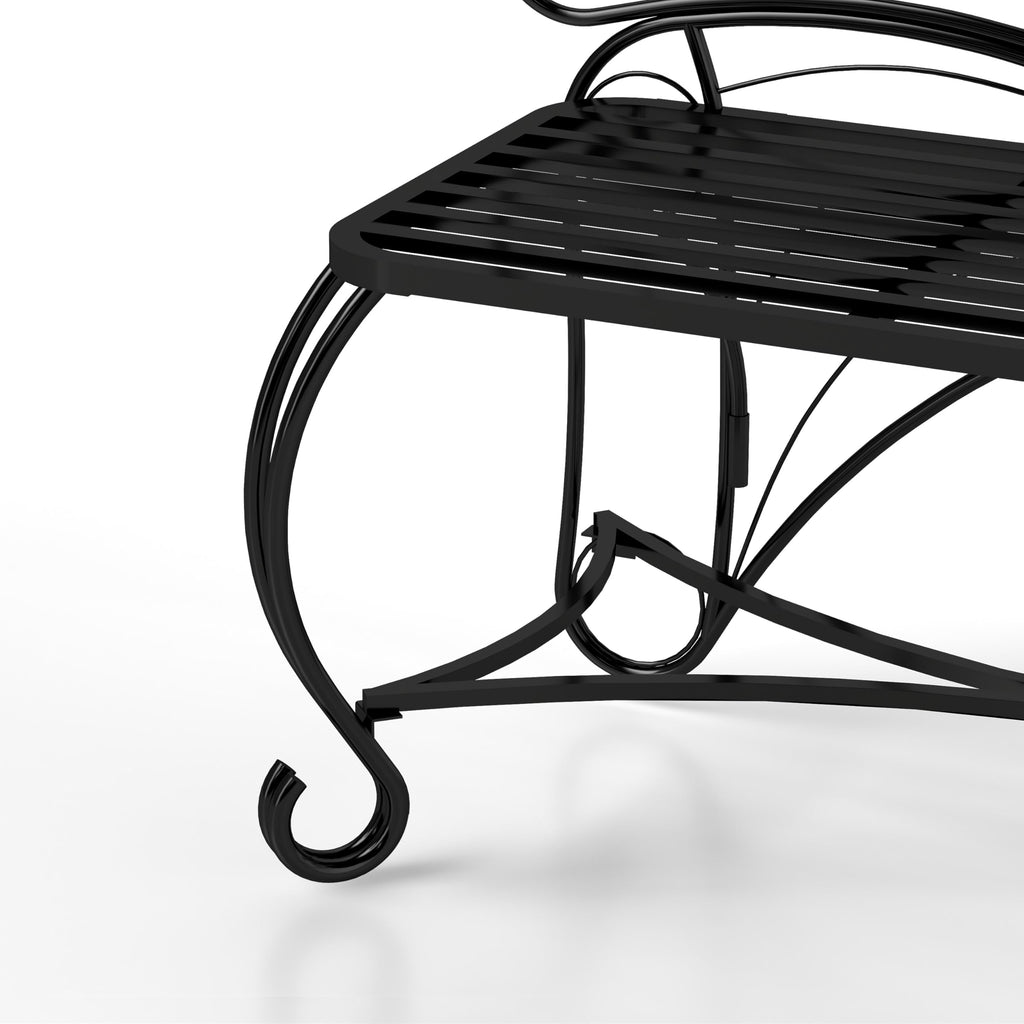 Cast Iron Garden Bench for 2 Persons Black F93587