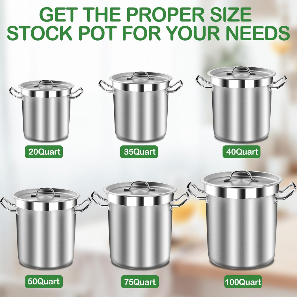 40 Quart Stainless Steel Stockpot with Lid W5864