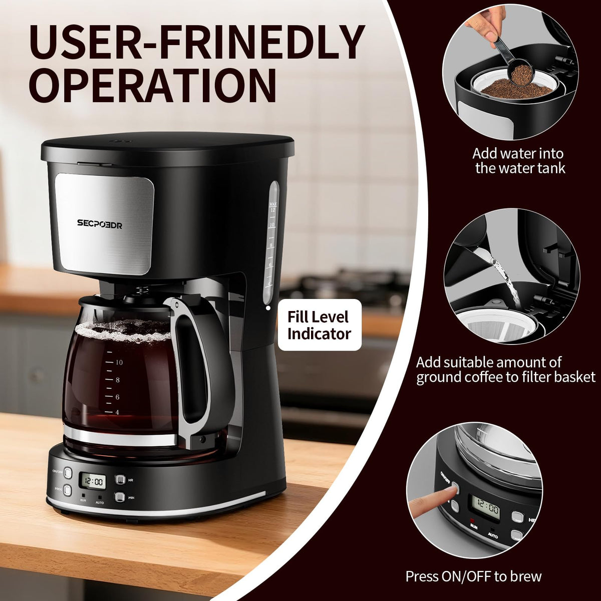 12 Cup Programmable Drip Coffee Maker Z562262