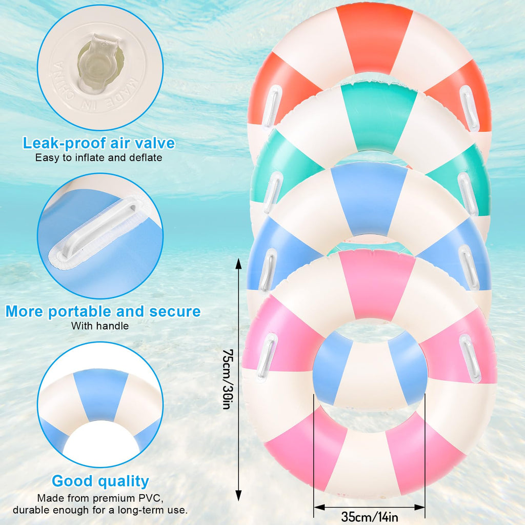4Pcs Inflatable Pool Float with Handle J680