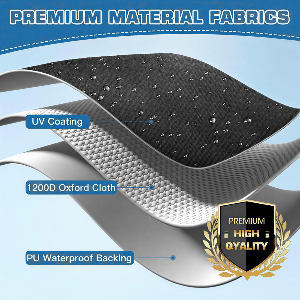 1200D Heavy Duty Waterproof Boat Cover 14-16ft Black X649
