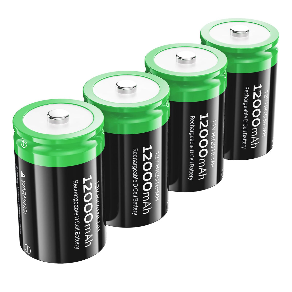 Rechargeable D Batteries, 12000mAh Ni-MH 1.2V 4-Pack K52184