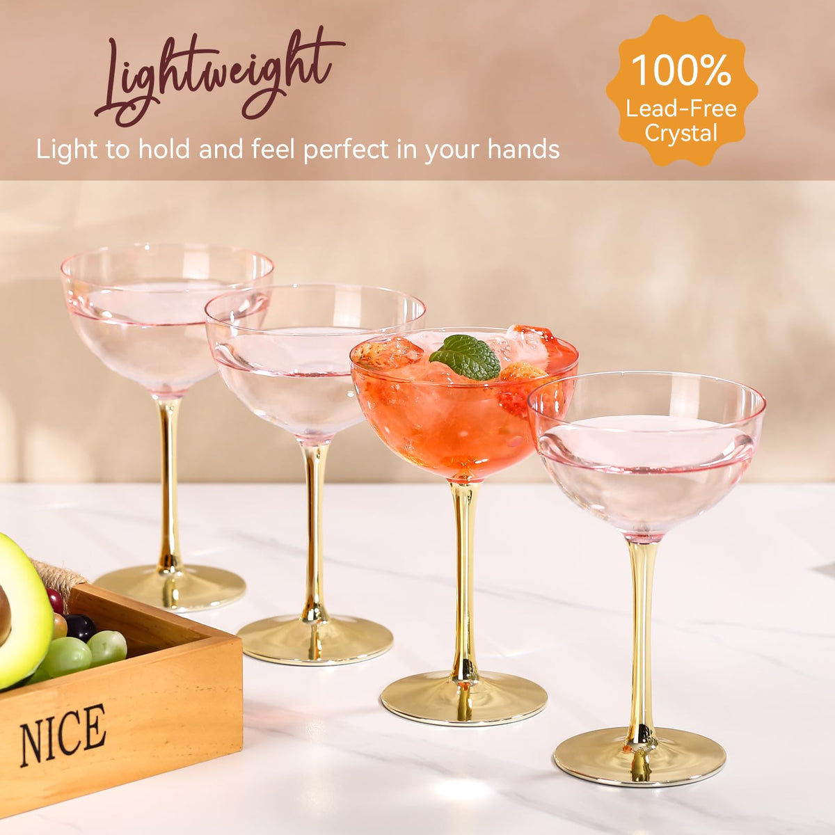 Pink Martini Glasses Set of 6 F2641