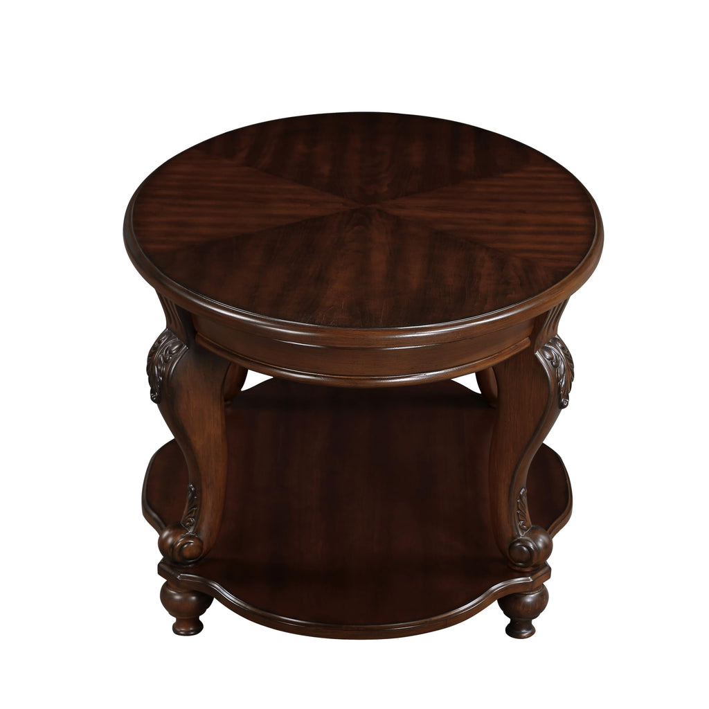 2 Tier Round Wood End Table C59950