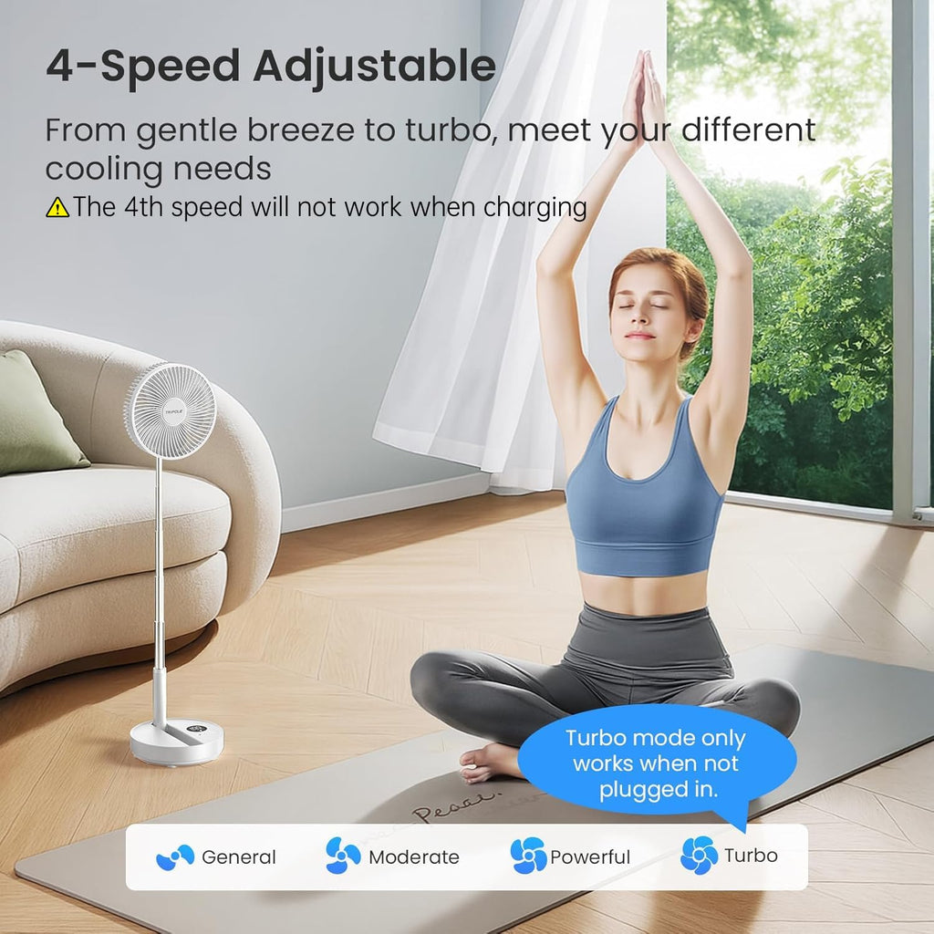 Portable Rechargeable Oscillating Standing Fan M24073