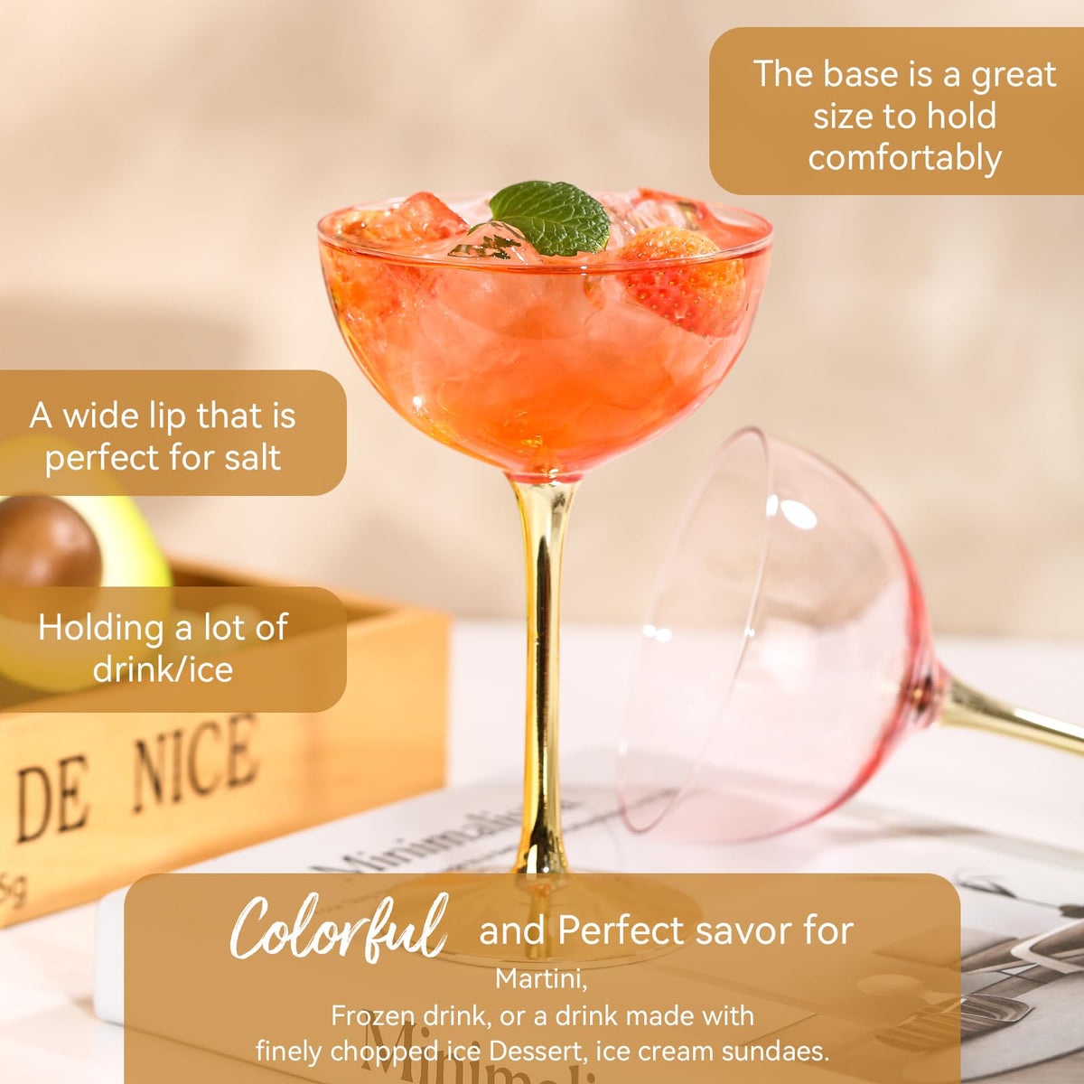 Pink Martini Glasses Set of 6 F2641
