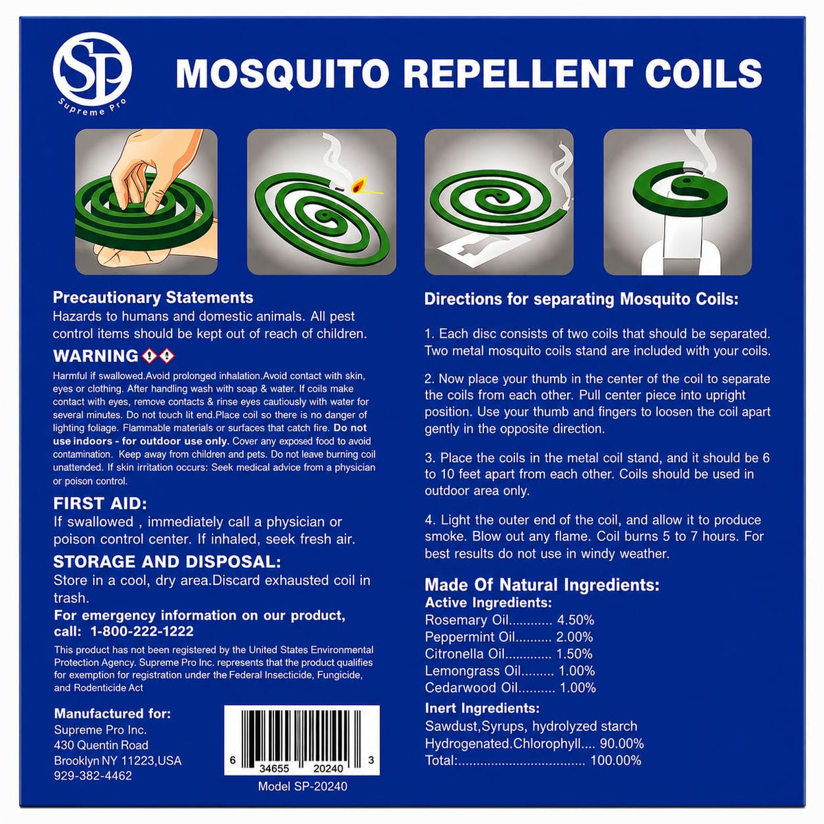 Mosquito Repellent Coils 20 Coils 8 Coil Stands Y560