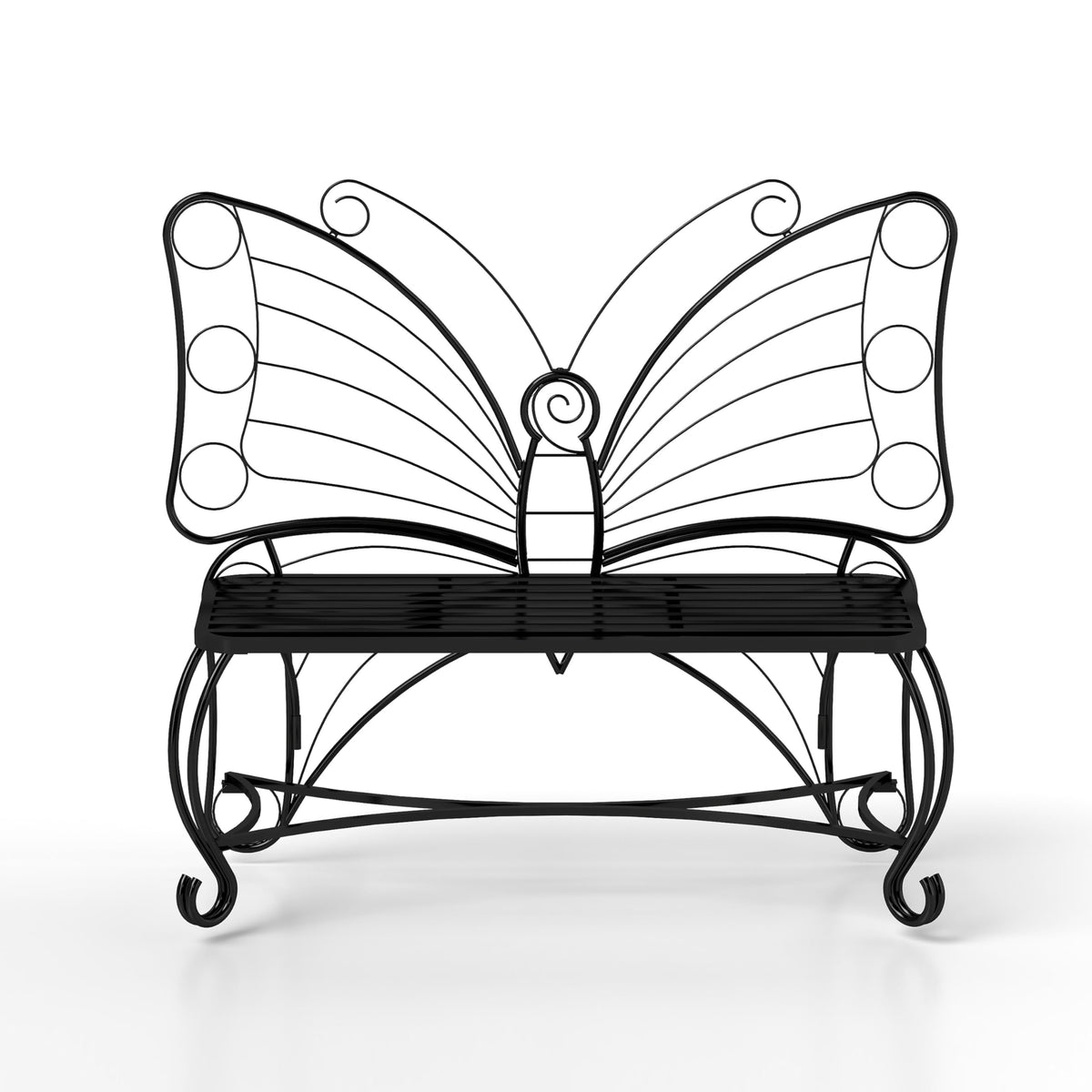Cast Iron Garden Bench for 2 Persons Black F93587