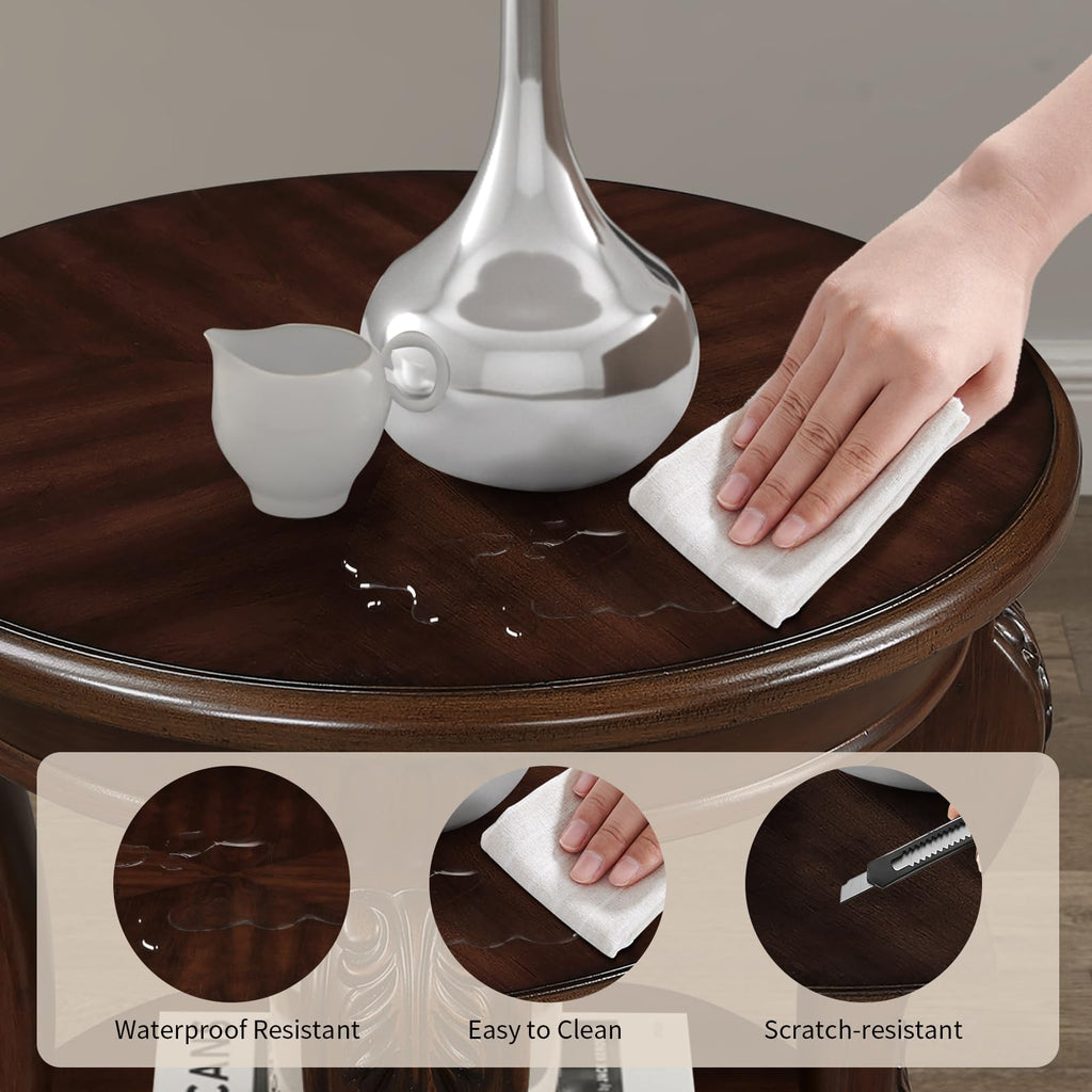2 Tier Round Wood End Table C59950