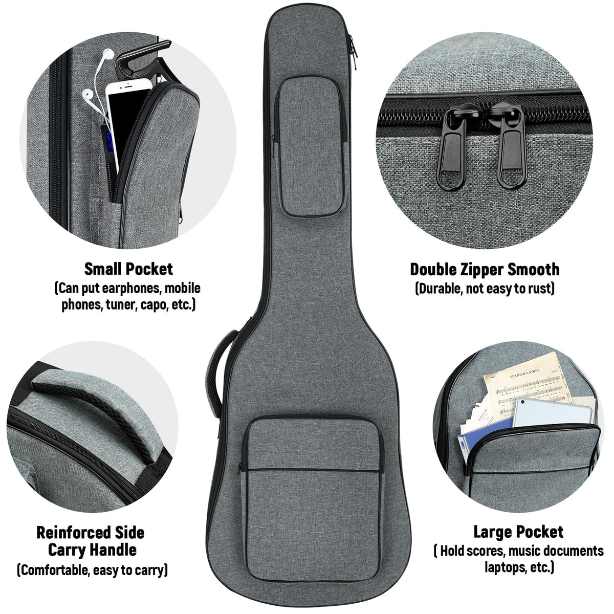 Padded Electric Guitar Gig Bag with Neck Strap U68761