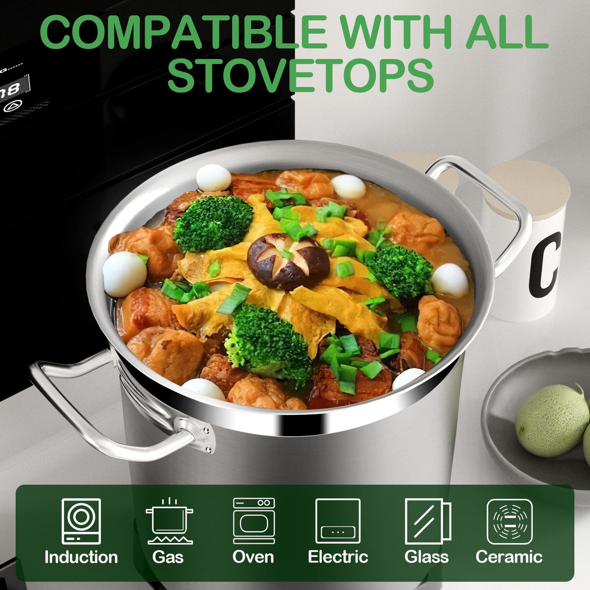 40 Quart Stainless Steel Stockpot with Lid W5864