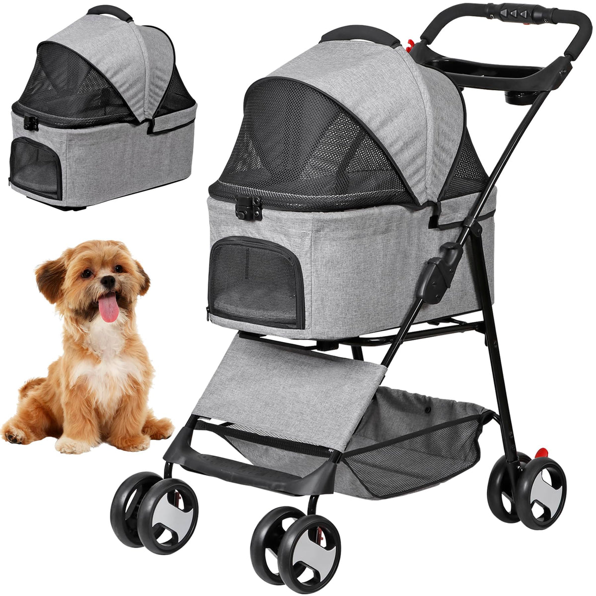 3 in1 Foldable Pet Stroller with 4 Wheels E8761