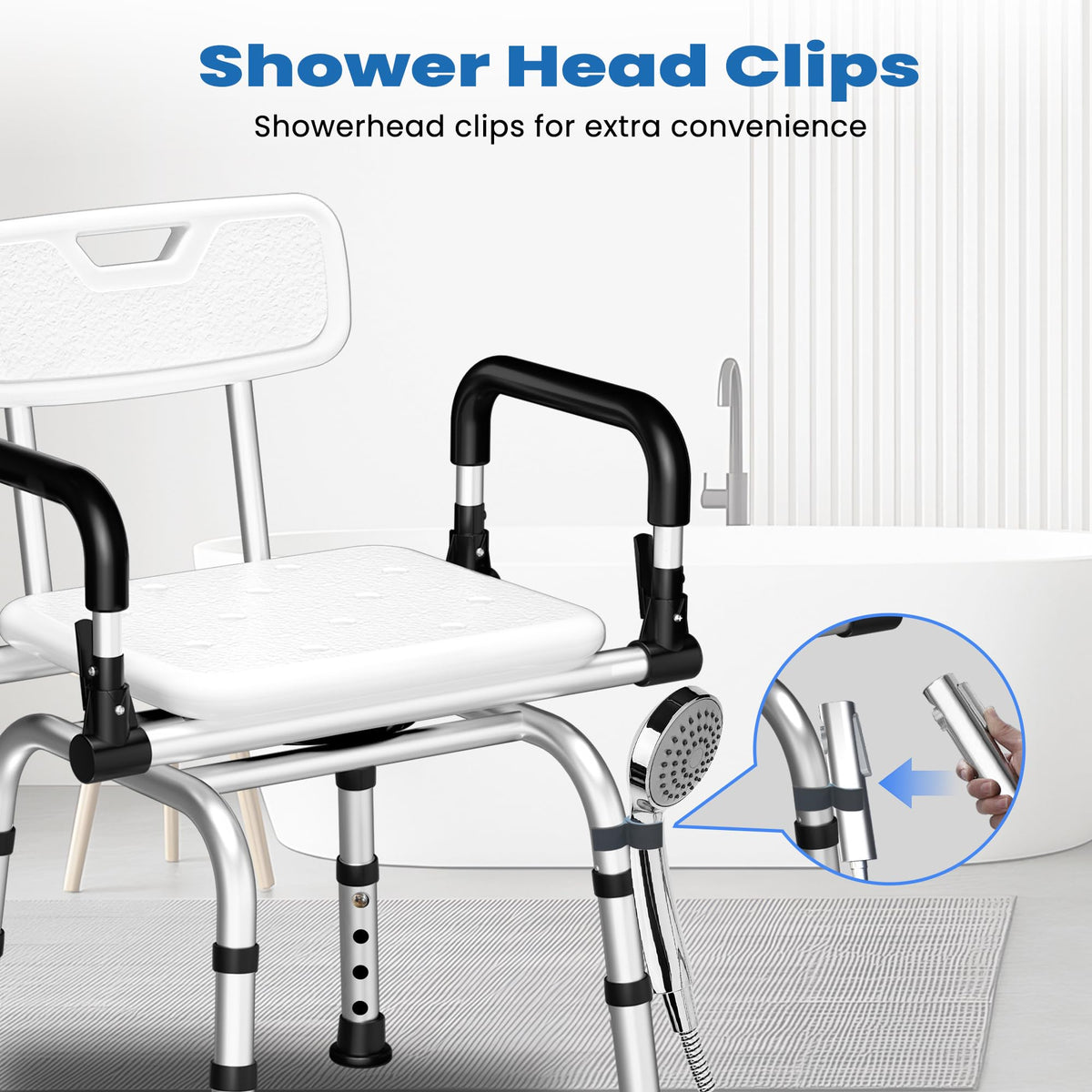 360° Rotating Adjustable Padded Shower Chair F96533