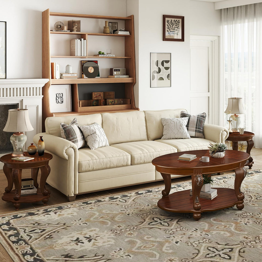 2 Tier Round Wood End Table C59950