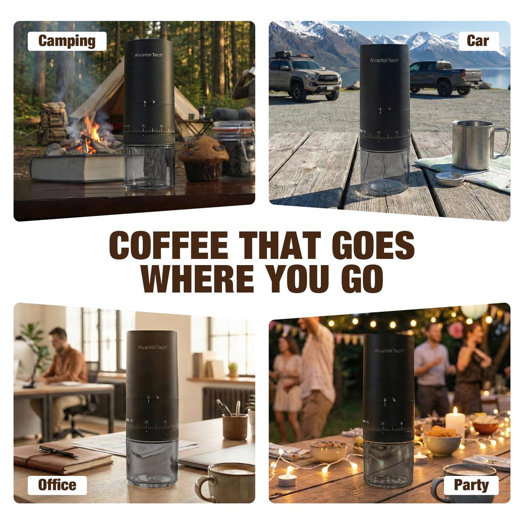 Portable Electric Burr Coffee Grinder with Ceramic Conical Burr U1428