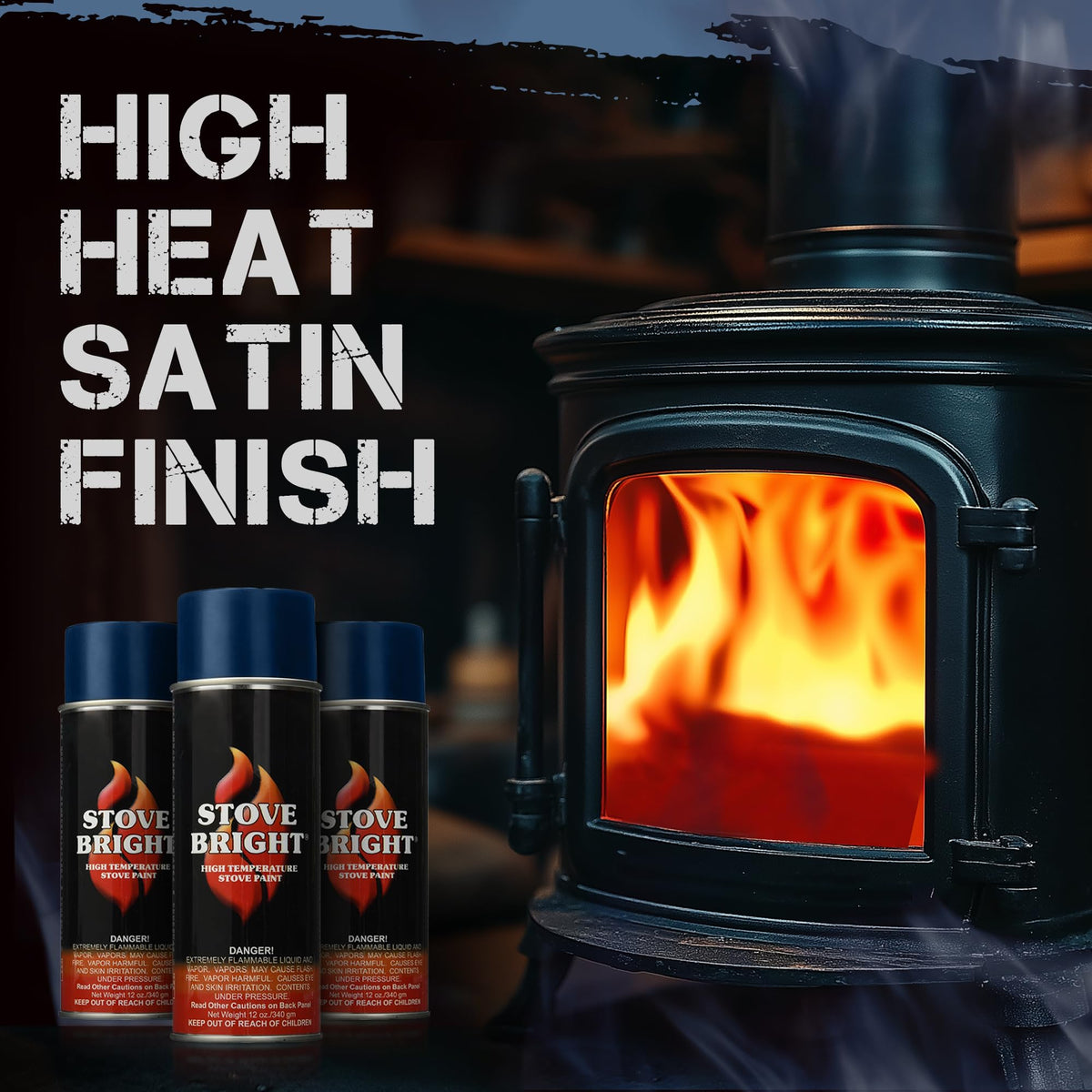 High Temp Metallic Blue Satin Spray Paint 12 Oz Can A70896